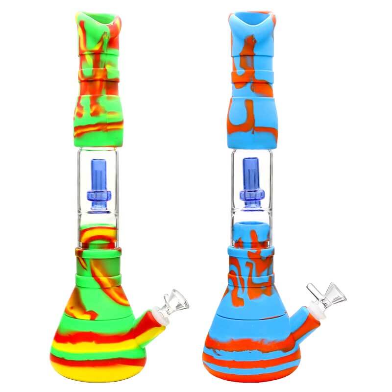 Detachable Silicone Beaker Waterpipe (SL-04) | 15 inch | Assorted Colors product image